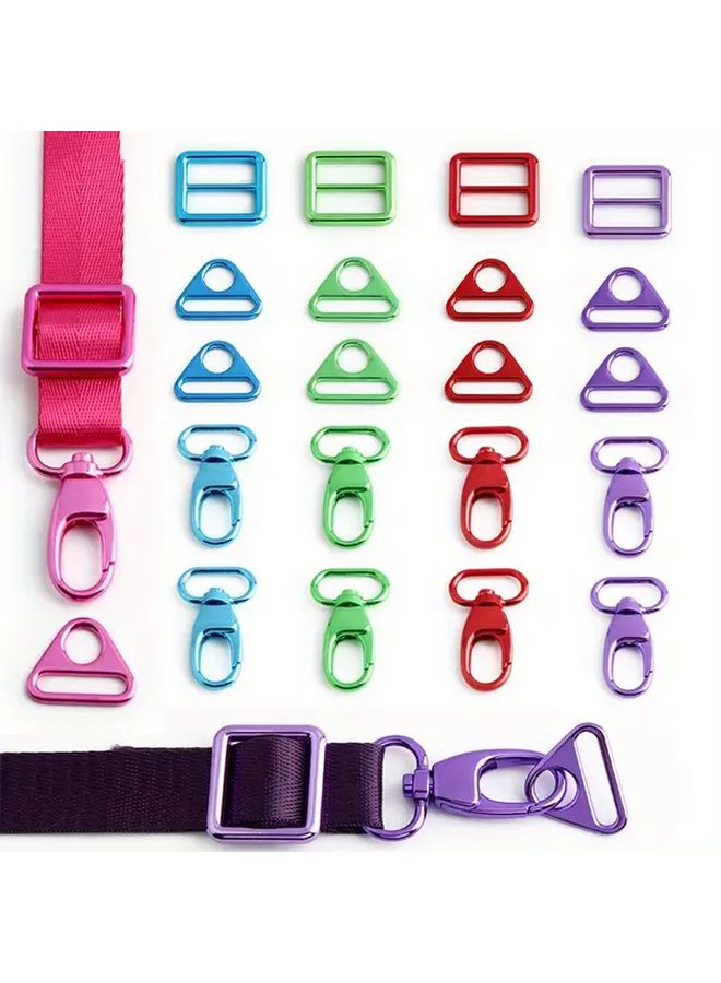 Green Metal Triangle Buckles 5Pcs Set Rust Resistant Hardware For Belts Bags DIY - Image 1